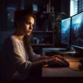 фото девушка перед компьютером